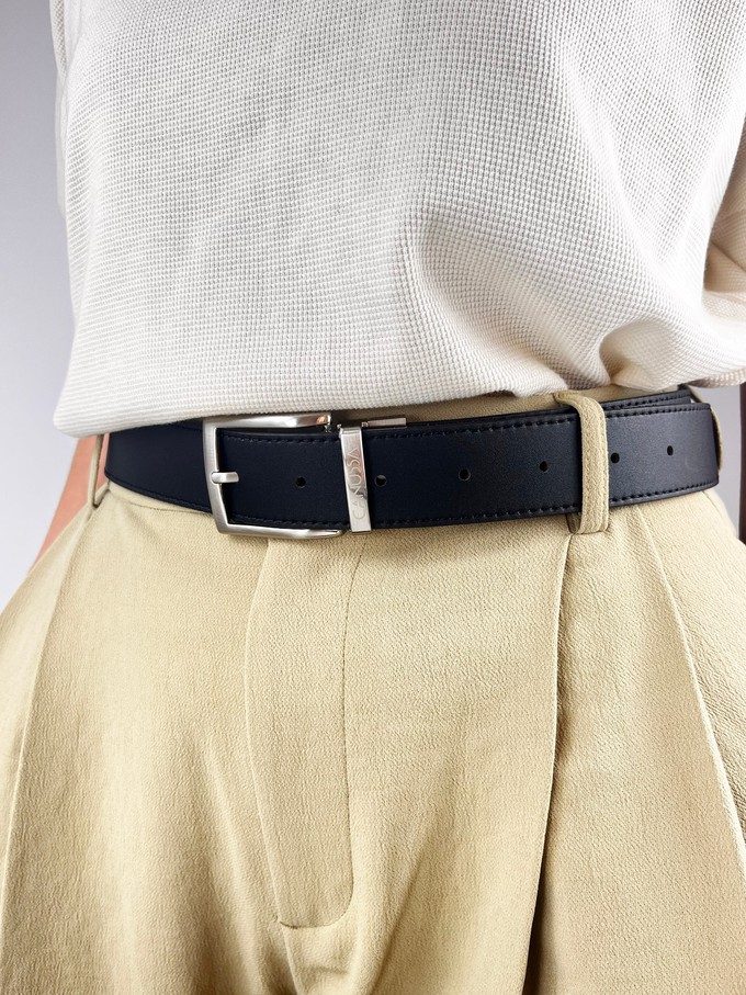 Reverse reversible belt – Black/Camel from CANUSSA
