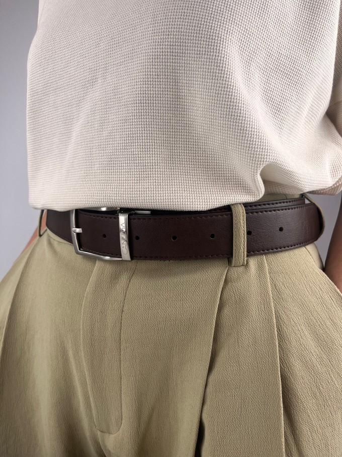Reverse reversible belt – White/Chocolate from CANUSSA