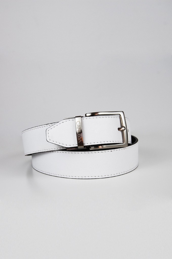Reverse reversible belt – White/Chocolate from CANUSSA