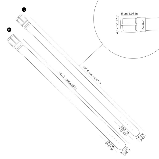 Reverse reversible belt – White/Chocolate from CANUSSA