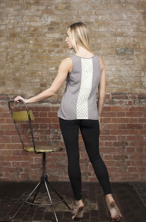 Grey Contrast Chic Tank from chaYkra