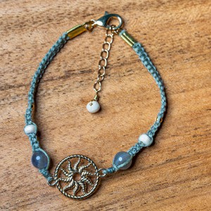 Olive Green Sun Salutation Macramé Meditation Bracelet with Labradorite from chaYkra