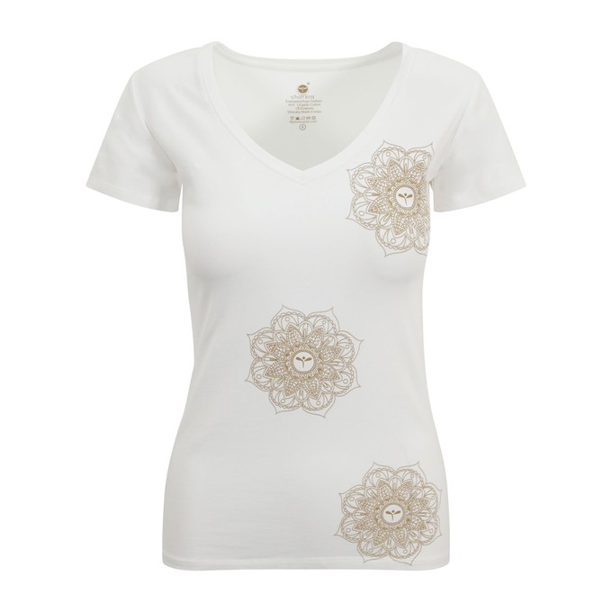 White Indian Motif Tee from chaYkra