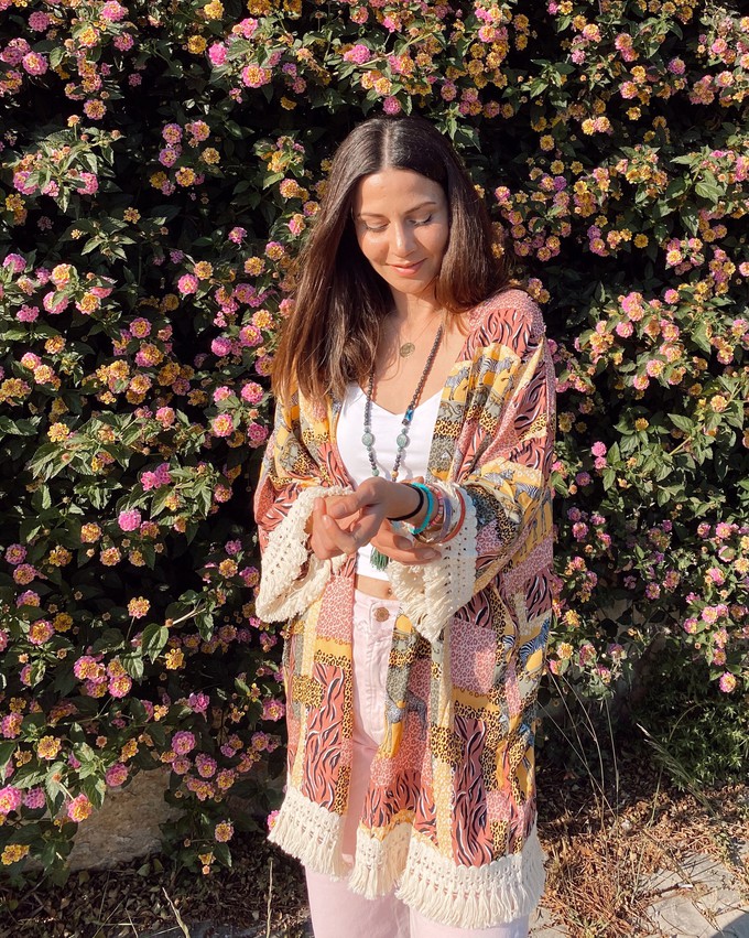 Safari Zebra Pattern Fringed Kimono from Chillax Safari Zebra Pattern Fringed Kimono from Chillax