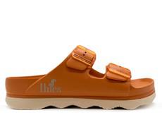 thies 1856 ® Ecofoam Double Sandal vegan bitter orange beige via COILEX