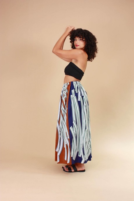 Jungle skirt dress brown blue from Cool and Conscious