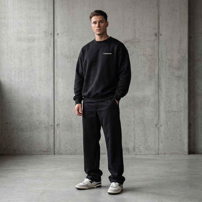 Hoodie - Unisex Oversized Fit - Black from COREBASE