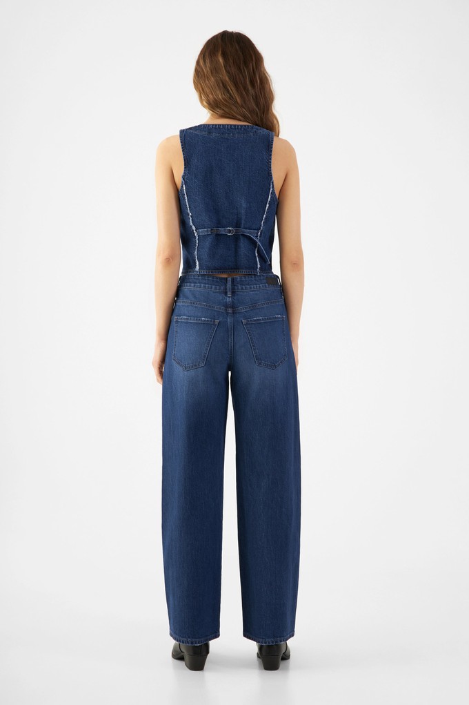 ASH Barrel Leg Minimal Stretch - Fringes - Dark Blue from DAWN Denim ASH Barrel Leg Minimal Stretch - Fringes - Dark Blue from DAWN Denim