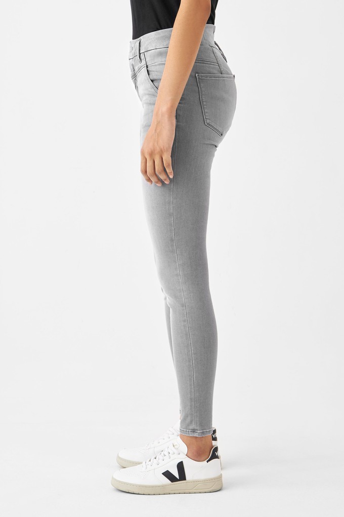 SUN UP Skinny Powerstretch - Design Details - Silver Denim from DAWN Denim