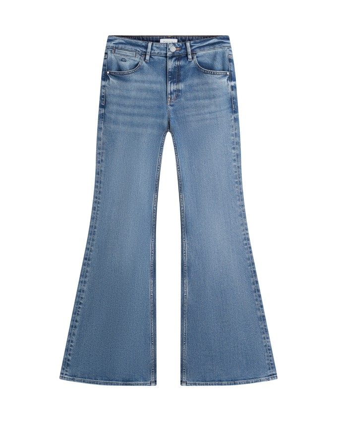 CELESTIAL Slim Flared Soft Tencel - Medium Blue from DAWN Denim CELESTIAL Slim Flared Soft Tencel - Medium Blue from DAWN Denim