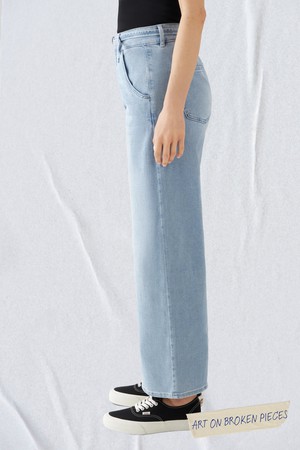 BLINK High Waist Culotte Jeans - Light Blue - Art on Broken Pieces from DAWN Denim