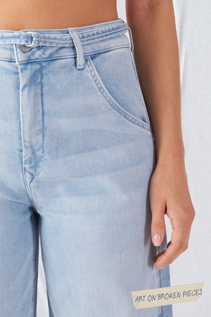 BLINK High Waist Wide - Light Blue - Art on Broken Pieces from DAWN Denim