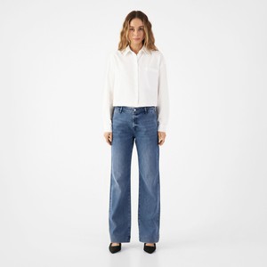 GLOW Flared Soft Tencel - Denim Chino - Medium Blue from DAWN Denim GLOW Flared Soft Tencel - Denim Chino - Medium Blue from DAWN Denim