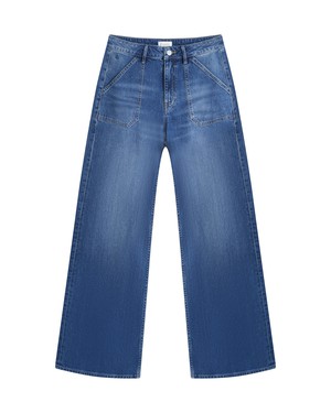 SUNNY Wide Leg Minimal Stretch - Worker - Medium Blue from DAWN Denim SUNNY Wide Leg Minimal Stretch - Worker - Medium Blue from DAWN Denim