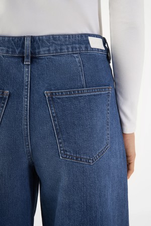 SUNNY Wide Leg Minimal Stretch - Worker - Medium Blue from DAWN Denim SUNNY Wide Leg Minimal Stretch - Worker - Medium Blue from DAWN Denim