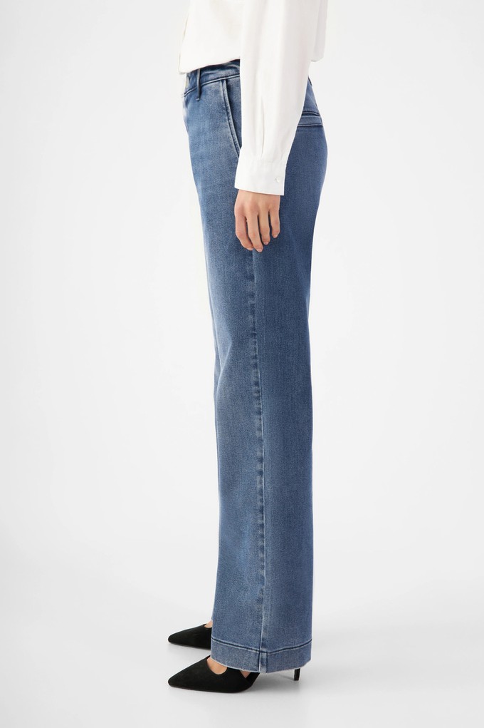 GLOW Flared Soft Tencel - Denim Chino - Medium Blue from DAWN Denim GLOW Flared Soft Tencel - Denim Chino - Medium Blue from DAWN Denim