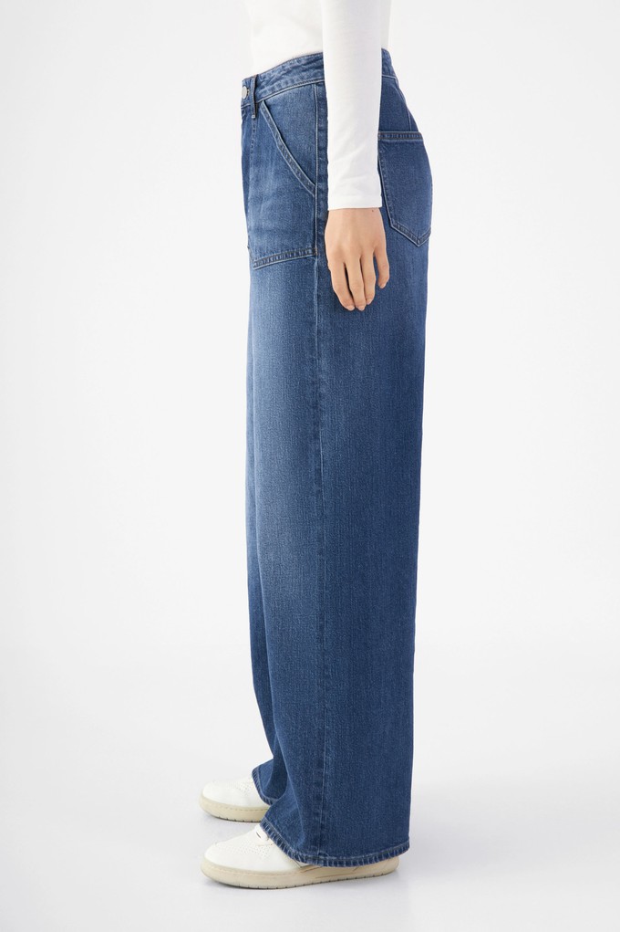 SUNNY Wide Leg Minimal Stretch - Worker - Medium Blue from DAWN Denim SUNNY Wide Leg Minimal Stretch - Worker - Medium Blue from DAWN Denim