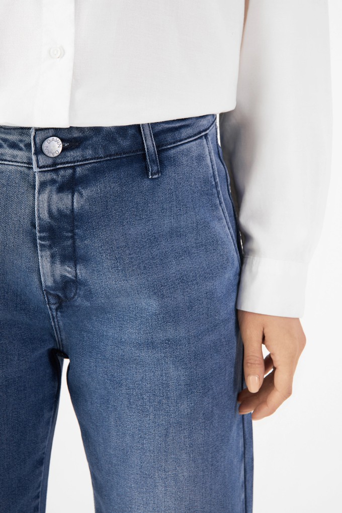 GLOW Flared Soft Tencel - Denim Chino - Medium Blue from DAWN Denim GLOW Flared Soft Tencel - Denim Chino - Medium Blue from DAWN Denim