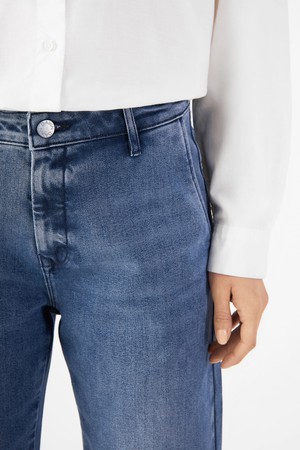 GLOW Flared Soft Tencel - Denim Chino - Medium Blue from DAWN Denim GLOW Flared Soft Tencel - Denim Chino - Medium Blue from DAWN Denim