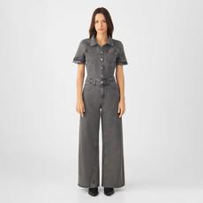 TWITTER Minimal Stretch - Short Sleeve Overall - Dark Grey via DAWN Denim