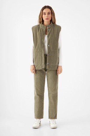 KASHEW Vest Corduroy - Padded - Sage Green - Womenswear from DAWN Denim