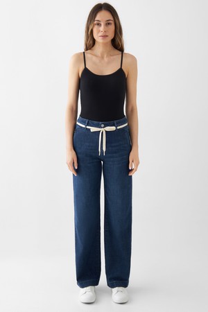 DEW Flared Soft Denim - French Pocket - Dark Blue from DAWN Denim