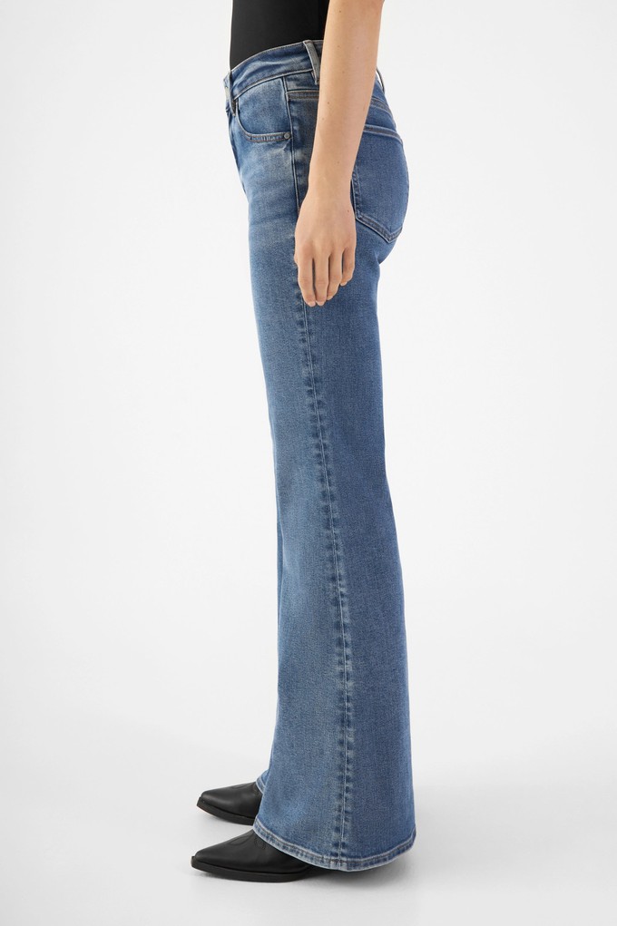 CELESTIAL Slim Flared Soft Tencel - Medium Blue from DAWN Denim CELESTIAL Slim Flared Soft Tencel - Medium Blue from DAWN Denim