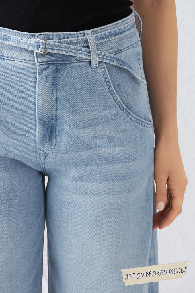 BLINK High Waist Culotte Jeans - Light Blue - Art on Broken Pieces from DAWN Denim