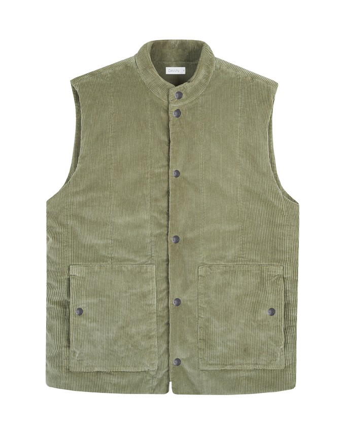 KASHEW Vest Corduroy - Padded - Sage Green - Womenswear from DAWN Denim