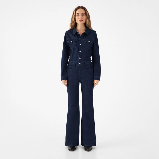 GRACE Flared Overall - Denim - Rinse Blue from DAWN Denim GRACE Flared Overall - Denim - Rinse Blue from DAWN Denim