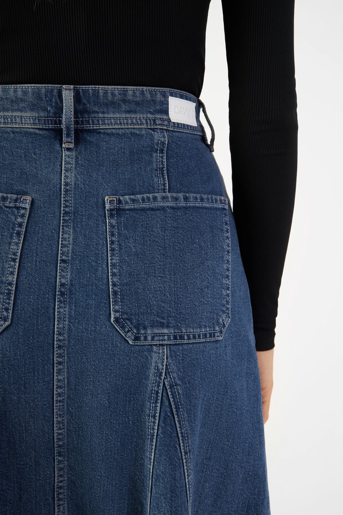 SOL Skirt Minimal Stretch - Midi - Vintage Blue from DAWN Denim SOL Skirt Minimal Stretch - Midi - Vintage Blue from DAWN Denim