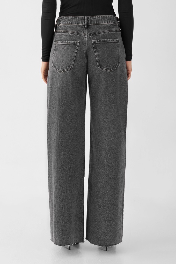 SUNNY Wide Leg Minimal Stretch - Open Hem - Light Grey from DAWN Denim