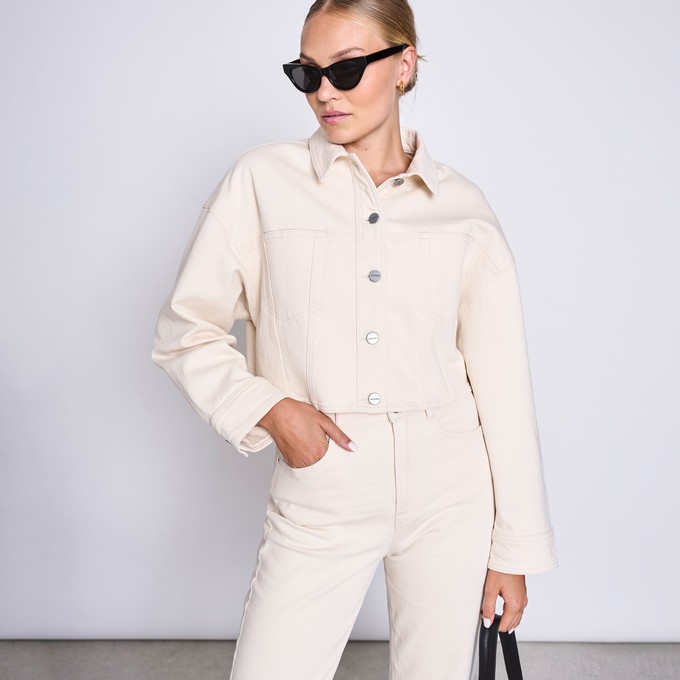 ARIA Jacket Non Stretch - Boxy Cropped - Ecru from DAWN Denim