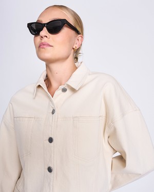 ARIA Jacket Non Stretch - Boxy Cropped - Ecru from DAWN Denim