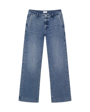 GLOW Flared Soft Tencel - Denim Chino - Medium Blue from DAWN Denim GLOW Flared Soft Tencel - Denim Chino - Medium Blue from DAWN Denim