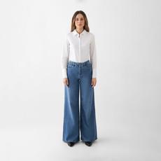 BLAZE High Waist - Super Wide Leg - Medium Blue via DAWN Denim