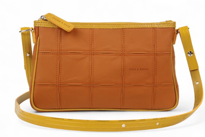 Crossbody Clutch Bag | Leather & Fire-hose from Elvis & Kresse