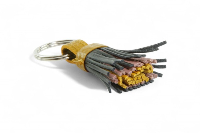 Mini Tassel Keyring | Leather & Fire-hose from Elvis & Kresse