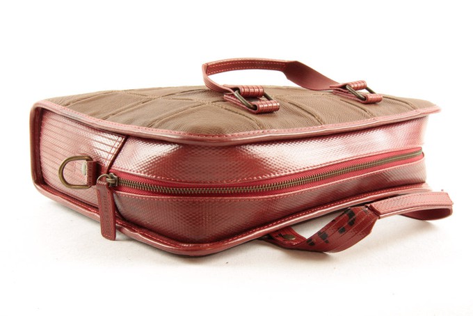 Compact Briefcase | Leather & Fire-hose from Elvis & Kresse