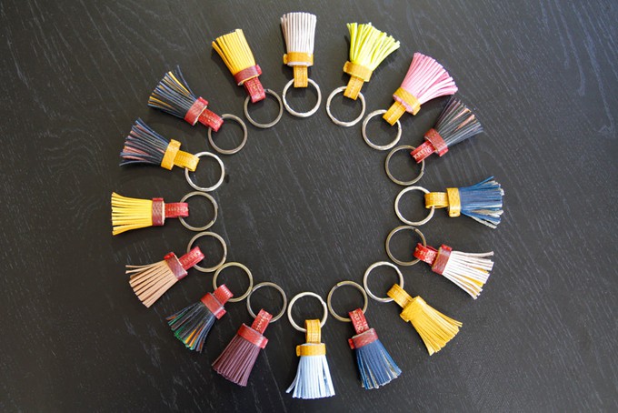 Mini Tassel Keyring | Leather & Fire-hose from Elvis & Kresse