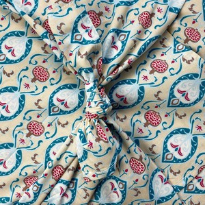 Furoshiki Gift Wrap - 3 Pack (Sizes Small, Medium & Large) Single Sided Bundle - Teal Indian Floral from FabRap
