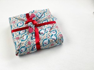 Furoshiki Gift Wrap - 6 Piece Teal & Cherry Bundle - Fabric Gift Wrap from FabRap