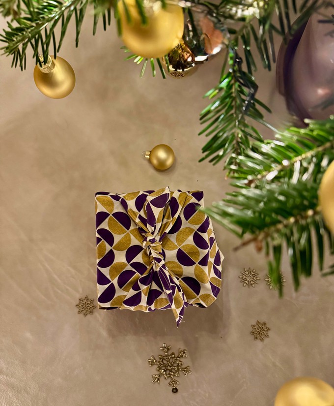 Furoshiki Gift Wrap Gold Moons Fabric Gift Wrap from FabRap