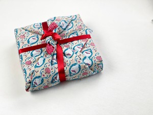 Furoshiki Gift Wrap - 3 Pack (Sizes S, M & L) Double Sided Bundle - Teal & Cherry from FabRap