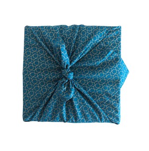 Furoshiki Gift Wrap - 3 Pack (Sizes Small, Medium & Large) Single Sided Bundle - Ocean Blue with Gold from FabRap