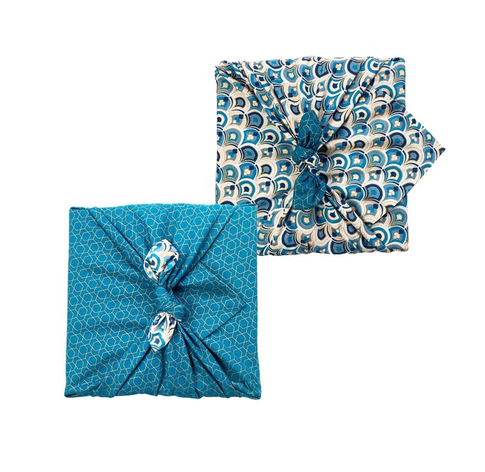 Furoshiki Gift Wrap Art Deco & Ocean Fabric Gift Wrap - Double Sided (Reversible) from FabRap