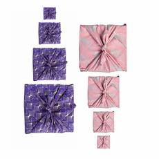 Furoshiki Chic - Plum Diamonds & Blush Whales 8 piece set via FabRap