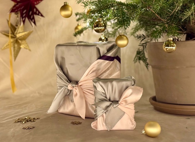 Furoshiki - Pistachio Crunch - SILK FabRap Gift Wrapping from FabRap