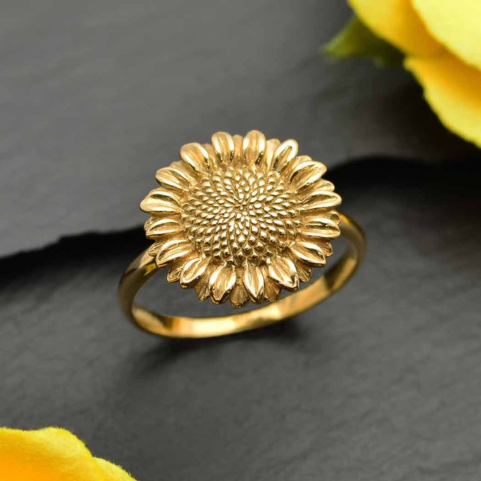 Bronzen ring zonnebloem from Fairy Positron