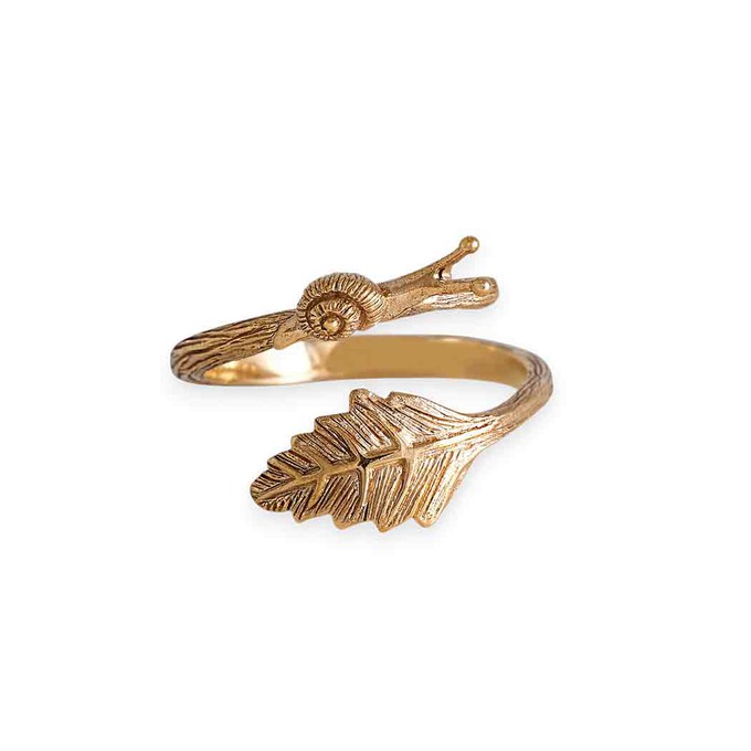 Bronzen ring slak en blad from Fairy Positron